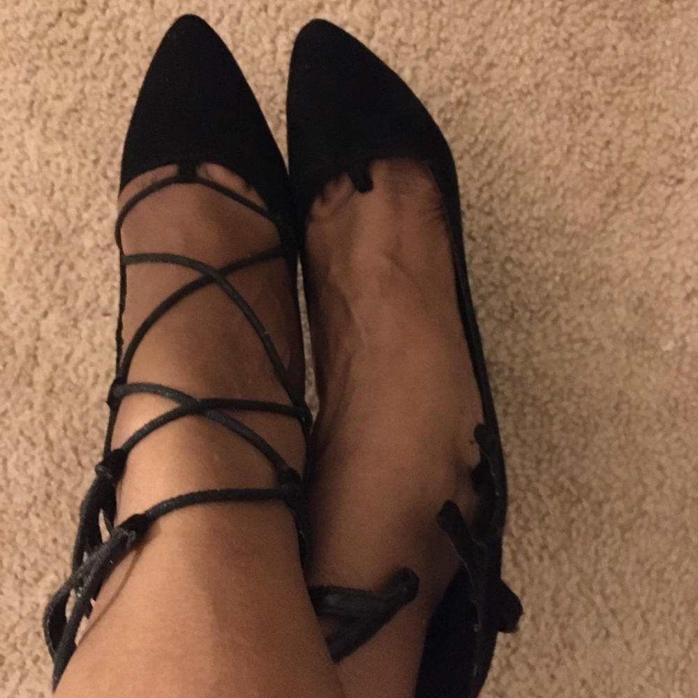 Strappy black heels
